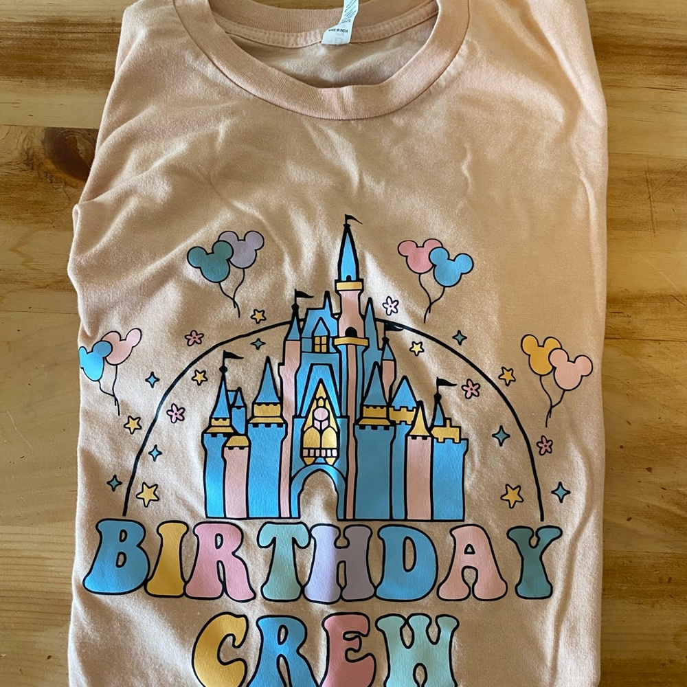 Disney Birthday Cree Tee- Peach